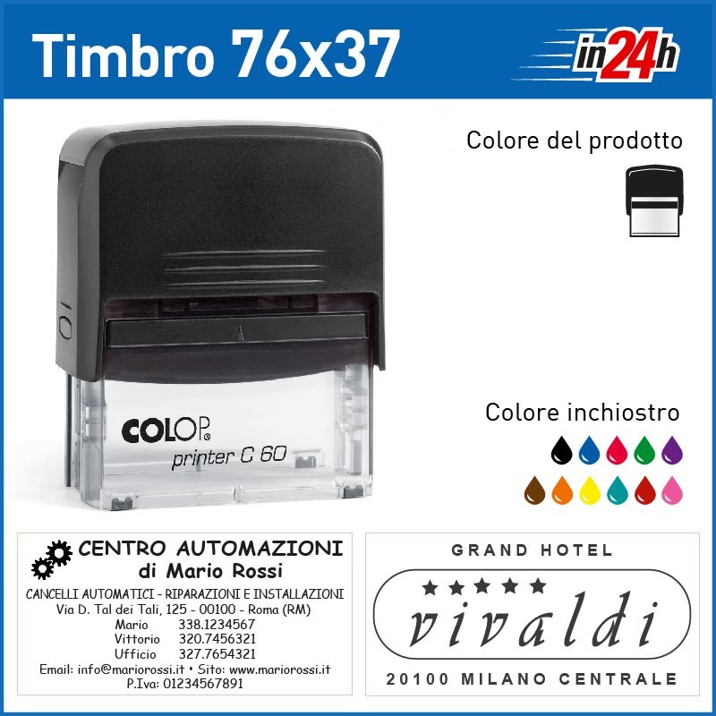 Timbro Colop P60 - mm 76x37